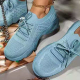 Sneakers Shoes 2022 Fashion Lace Up Platform Shoes for Women's Summer Plus Size Flat Mesh Sports Shoes Woman Vulcanize Shoes - Livefree