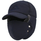 Trend Winter Thermal Bomber Hats Men Women Fashion Ear Protection Face Windproof Ski Cap Velvet Thicken Couple Hat - Livefree