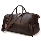Luxury Genuine Leather Men Women Travel Bag Cow Leather Carry On Luggage Bag Travel Shoulder Bag Male Female Weekend Duffle Bag - Livefree