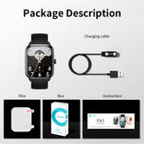 COLMI C61 Smartwatch 1.9 inch Full Screen Bluetooth Calling Heart Rate Sleep Monitor 100+ Sport Models Smart Watch For Men Women - Livefree