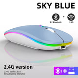 Rechargeable Bluetooth Wireless Mouse with 2.4GHz USB RGB 1600DPI Mouse for Computer Laptop Tablet PC Macbook Gaming Mouse Gamer - Livefree