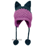 BomHCS Cute Fox Ears Beanie Winter Warm 100% Handmade Knit Hat - Livefree