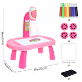 Children Led Projector Art Drawing Table Toys Kids Painting Board Desk Arts Crafts Educational Learning Paint Tools Toy for Girl - Livefree