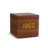 Alarm Clock LED Wooden Watch Table Voice Control Digital Wood Despertador USB/AAA Powered Electronic Desktop Clocks - Livefree