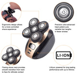 5 In 1 4D Men's Rechargeable Bald Head Electric Shaver 5 Floating Heads Beard Nose Ear Hair Trimmer Razor Clipper Facial Brush - Livefree