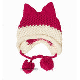 BomHCS Cute Fox Ears Beanie Winter Warm 100% Handmade Knit Hat - Livefree