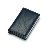 Customized Wallet 2022 Credit Card Holder Men Wallet RFID Aluminium Box Bank Card Holder Vintage Leather Wallet with Money Clips - Livefree