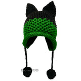 BomHCS Cute Fox Ears Beanie Winter Warm 100% Handmade Knit Hat - Livefree