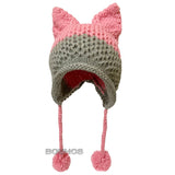 BomHCS Cute Fox Ears Beanie Winter Warm 100% Handmade Knit Hat - Livefree