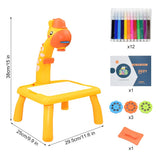 Children Led Projector Art Drawing Table Toys Kids Painting Board Desk Arts Crafts Educational Learning Paint Tools Toy for Girl - Livefree