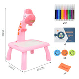 Kids Led Projector Drawing Table Toy Set Art Painting Board Table Light Toy Educational Learning Paint Tools Toys for Children - Livefree