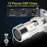 Motorcycle H4 BA20D LED Headlight Blubs with Fan 20W 6000K Moto Light CSP Chips Scooter Accessoire Motobike LED Head Lamp - Livefree
