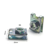 10 Set Plastic Cover Silver Stainless Steel Screw Bolt and U Type Clips with Nut M6 6mm M5 5mm for Motorcycle Scooter ATV Moped - Livefree