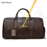 Luxury Genuine Leather Men Women Travel Bag Cow Leather Carry On Luggage Bag Travel Shoulder Bag Male Female Weekend Duffle Bag - Livefree