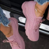 Sneakers Shoes 2022 Fashion Lace Up Platform Shoes for Women's Summer Plus Size Flat Mesh Sports Shoes Woman Vulcanize Shoes - Livefree