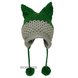 BomHCS Cute Fox Ears Beanie Winter Warm 100% Handmade Knit Hat - Livefree