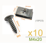 30/20/10 Sets Motorcycle Car Scooter ATV Moped Ebike Plastic Cover Metal Retainer Self-tapping Screw and Clips M4 M5 4.2mm 4.8mm - Livefree