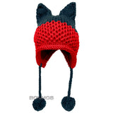 BomHCS Cute Fox Ears Beanie Winter Warm 100% Handmade Knit Hat - Livefree