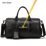 Luxury Genuine Leather Men Women Travel Bag Cow Leather Carry On Luggage Bag Travel Shoulder Bag Male Female Weekend Duffle Bag - Livefree