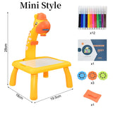Kids Led Projector Drawing Table Toy Set Art Painting Board Table Light Toy Educational Learning Paint Tools Toys for Children - Livefree