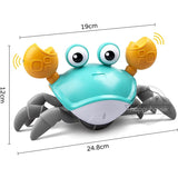 Crawling Crab Baby Toys with Music LED Light Up Musical Toys for Toddler Automatically Avoid Obstacles Interactive Toys for Kids - Livefree