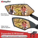 EasyDo Bicycle Handlebar Rear View Mirror Bike Cycling Wide Range Back Sight Reflector Adjustable Left Scooter E Bike Mirror - Livefree