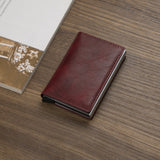 Customized Wallet 2022 Credit Card Holder Men Wallet RFID Aluminium Box Bank Card Holder Vintage Leather Wallet with Money Clips - Livefree
