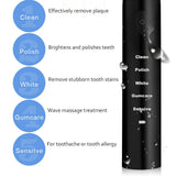 Powerful Ultrasonic Sonic Electric Toothbrush USB Charge Rechargeable Tooth Brush Washable Electronic Whitening Teeth Brush J110 - Livefree
