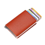 Customized Wallet 2022 Credit Card Holder Men Wallet RFID Aluminium Box Bank Card Holder Vintage Leather Wallet with Money Clips - Livefree