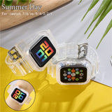 silicone Strap for Apple Watch 8 Band 45MM 41 42 mm 40 44 38mm Transparent Correa Sport loop wrist Iwatch Series 8 7 6 se 5 4 3 - Livefree