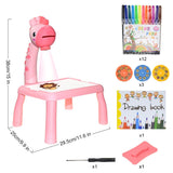 Children Led Projector Art Drawing Table Toys Kids Painting Board Desk Arts Crafts Educational Learning Paint Tools Toy for Girl - Livefree