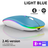 Rechargeable Bluetooth Wireless Mouse with 2.4GHz USB RGB 1600DPI Mouse for Computer Laptop Tablet PC Macbook Gaming Mouse Gamer - Livefree