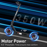 US Stock iScooter Electric Scooter 18.6mph Adult EScooter 8.5Inch 350W Adult Foldable Electric Skateboards Scooter with app - Livefree