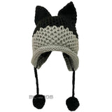 BomHCS Cute Fox Ears Beanie Winter Warm 100% Handmade Knit Hat - Livefree