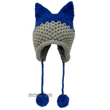 BomHCS Cute Fox Ears Beanie Winter Warm 100% Handmade Knit Hat - Livefree