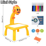 Children Led Projector Art Drawing Table Toys Kids Painting Board Desk Arts Crafts Educational Learning Paint Tools Toy for Girl - Livefree