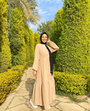 Lantern sleeves buttons dress. - Livefree