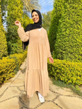 Lantern sleeves buttons dress. - Livefree
