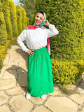 High waist button-detailed skirt. - Livefree