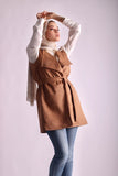 Suede Camel Belted Vest - Livefree