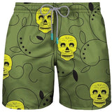 MID-LENGHT SWIM SHOR "DA SCULL" ARMY GREEN - shop.livefree.co.uk