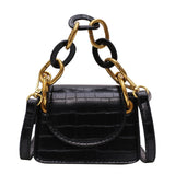 Stone Pattern PU Leather Crossbody Bags For Women Thick Chain Design Shoulder Messenger Bag Lady Mini Tote Lipstick Handbags - shop.livefree.co.uk