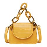 Stone Pattern PU Leather Crossbody Bags For Women Thick Chain Design Shoulder Messenger Bag Lady Mini Tote Lipstick Handbags - shop.livefree.co.uk