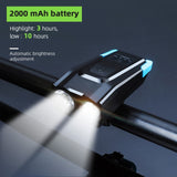 Waterproof Bicycle Front LED Rechargeable Light with Horn - shop.livefree.co.uk