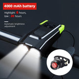 Waterproof Bicycle Front LED Rechargeable Light with Horn - shop.livefree.co.uk