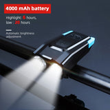 Waterproof Bicycle Front LED Rechargeable Light with Horn - shop.livefree.co.uk