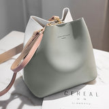 longmiao Designer Bucket Handbag Hit Color Purses and Handbags Hasp Composite Shoulder Bags for Women Small Messenger Bag - shop.livefree.co.uk