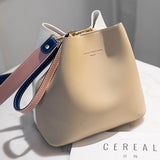 longmiao Designer Bucket Handbag Hit Color Purses and Handbags Hasp Composite Shoulder Bags for Women Small Messenger Bag - shop.livefree.co.uk