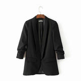 Pink Shawl Collar Elegant Office Ladies Workwear Blazer Long Sleeve Regular Fit - shop.livefree.co.uk