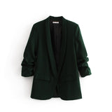 Pink Shawl Collar Elegant Office Ladies Workwear Blazer Long Sleeve Regular Fit - shop.livefree.co.uk